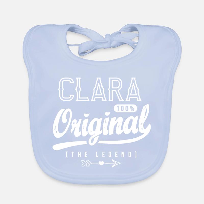 CLARA gift personalized t-shirt first name clara Organic Baby Bibs