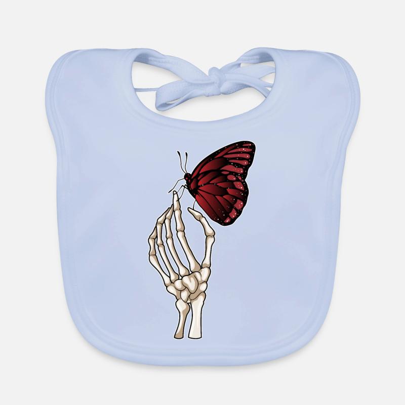 Skeleton Hand Butterfly Organic Baby Bibs