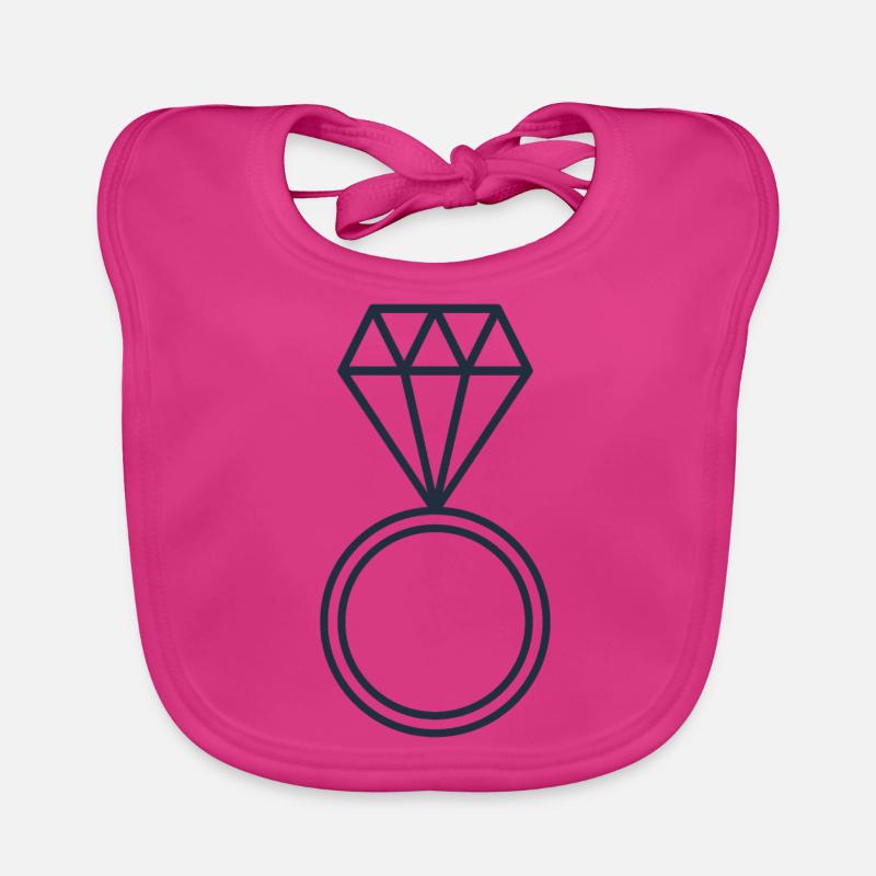 Ring with diamond Organic Baby Bibs
