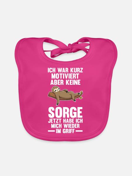 Faultier Faul Faultier-Liebhaber Geschenk - Baby Bio-Lätzchen - Fuchsia
