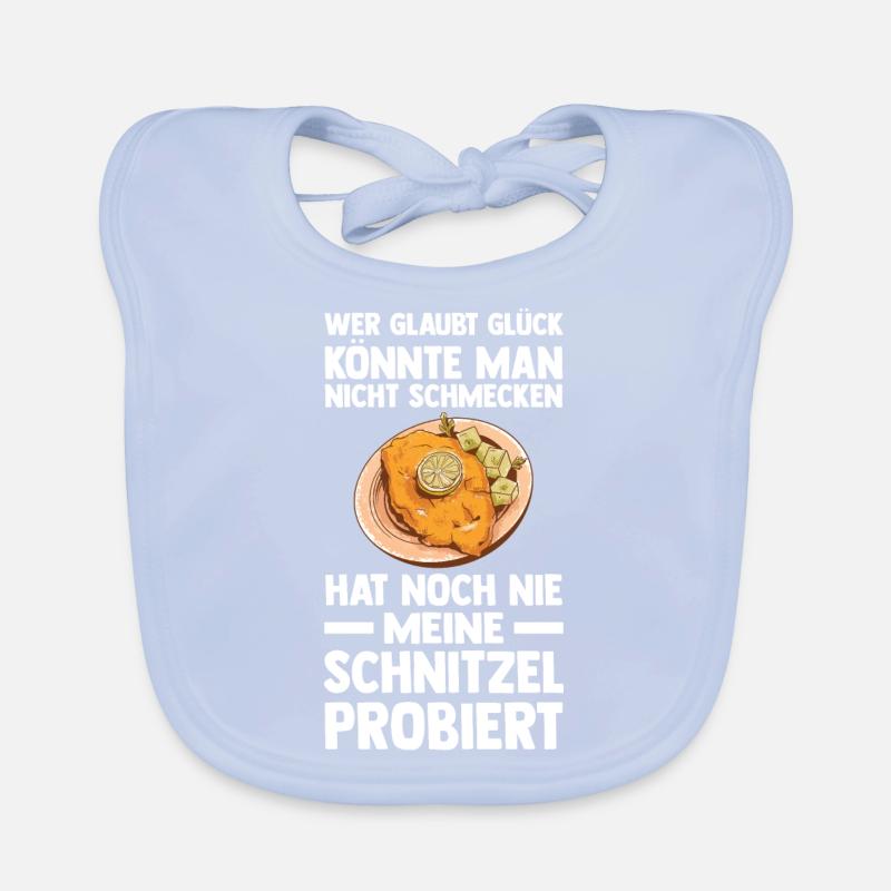 Schnitzel Wiener Schweineschnitzel Geschenk Baby Bio-Lätzchen