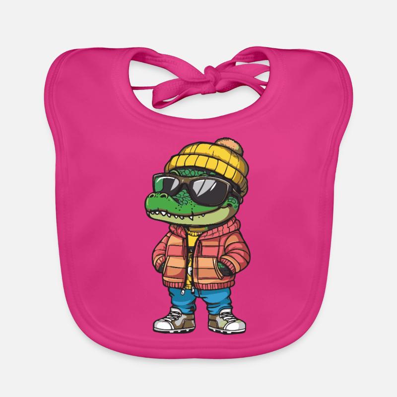 Alligator Cool Comic Organic Baby Bibs