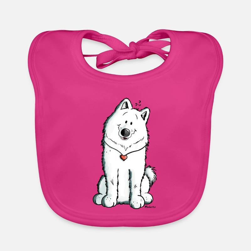 Samoyed with heart Organic Baby Bibs