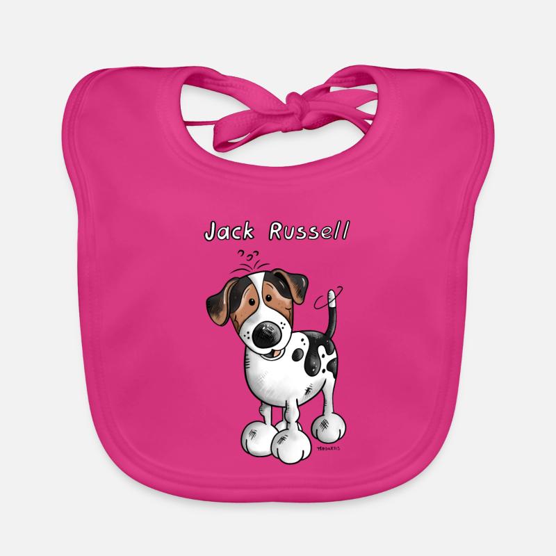 Da ist der Jack Russell - Baby Bio-Lätzchen - Fuchsia