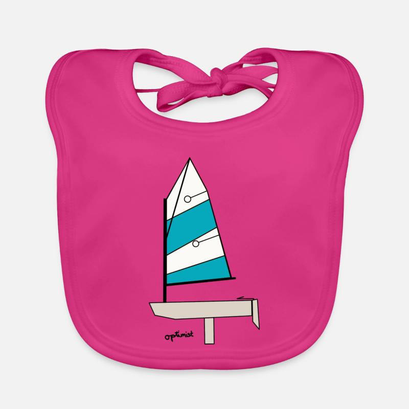 Optimist Sailboat Variant 3 Organic Baby Bibs