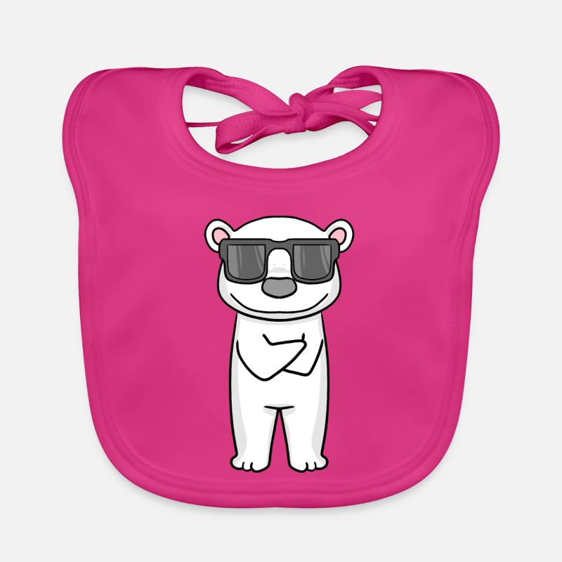 cool polar bear with sunglasses Organic Baby Bibs