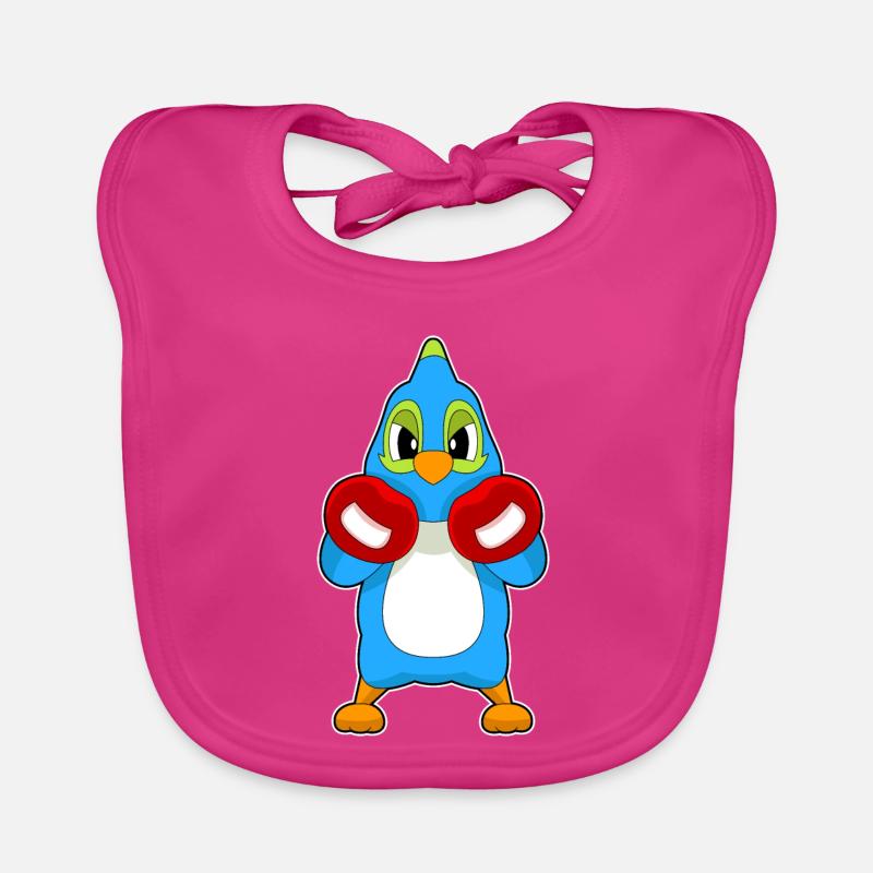 Parrot Boxer Gants de boxe Boxe - Bavoir bio Bébé - fuchsia