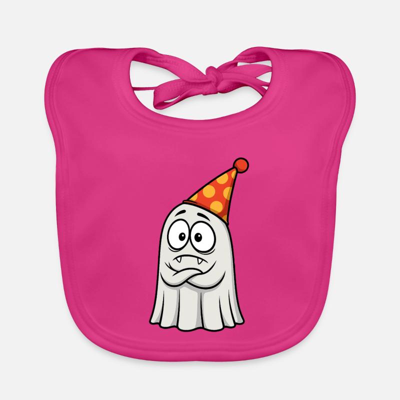 Griesgrämiger Geist mit Partyhut - Bavoir bio Bébé - fuchsia