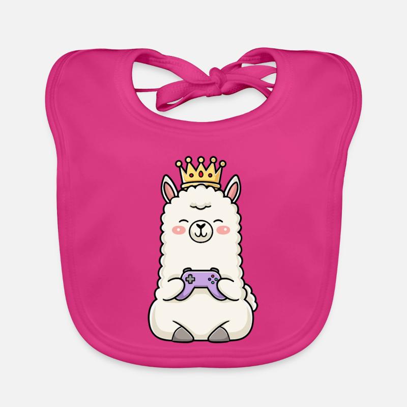 gamen controller krone lama Baby Bio-Lätzchen