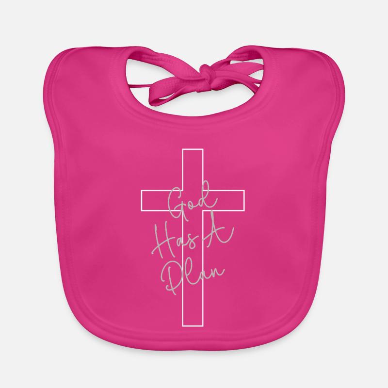 Gottes Plan Kreuz Handschrift Glaube Kirche Bibel Baby Bio-Lätzchen