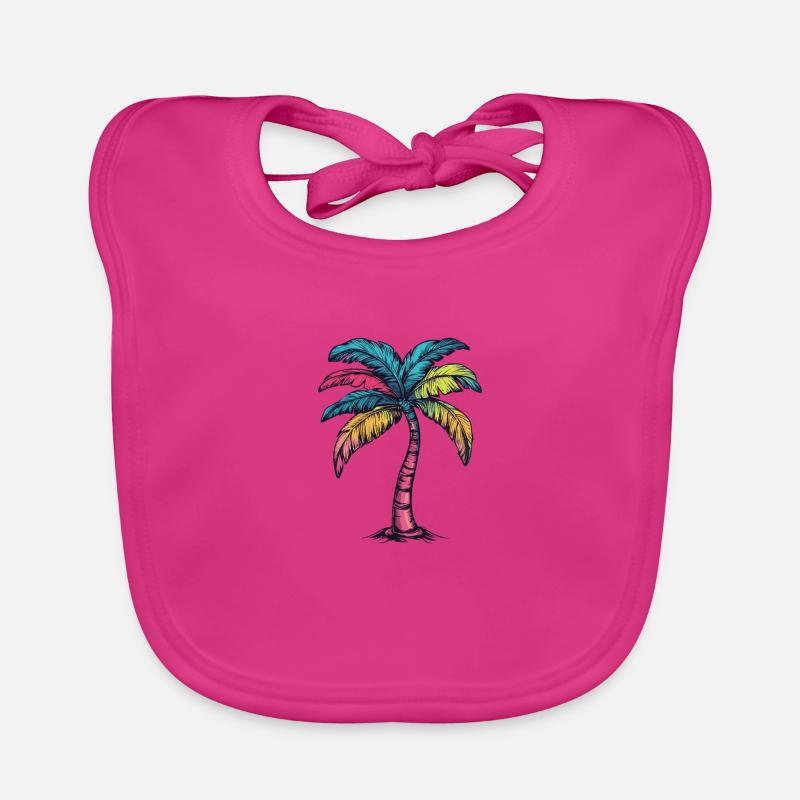 Palmier Multicolore Bavoir bio Bébé