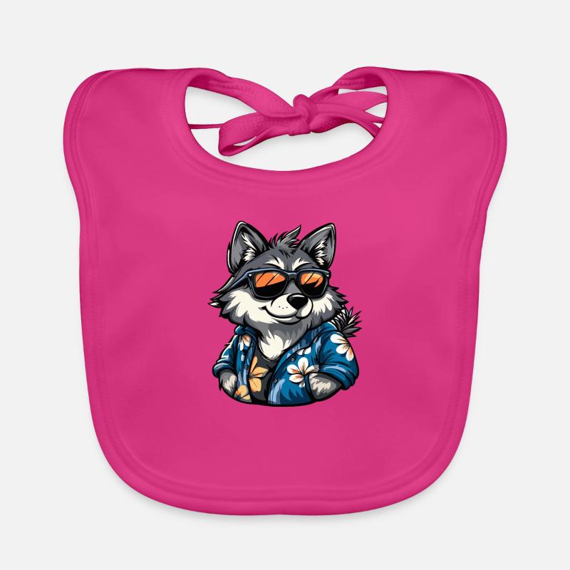 Wolf Comic Urlaub Baby Bio-Lätzchen