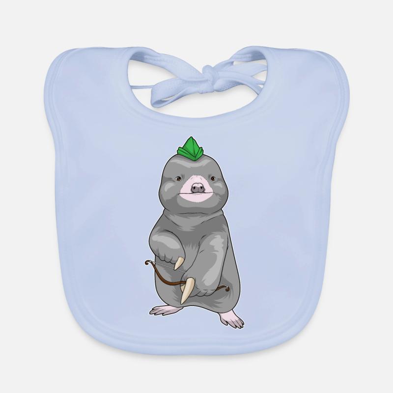 Maulwurf Bogenschütze Bogen Baby Bio-Lätzchen