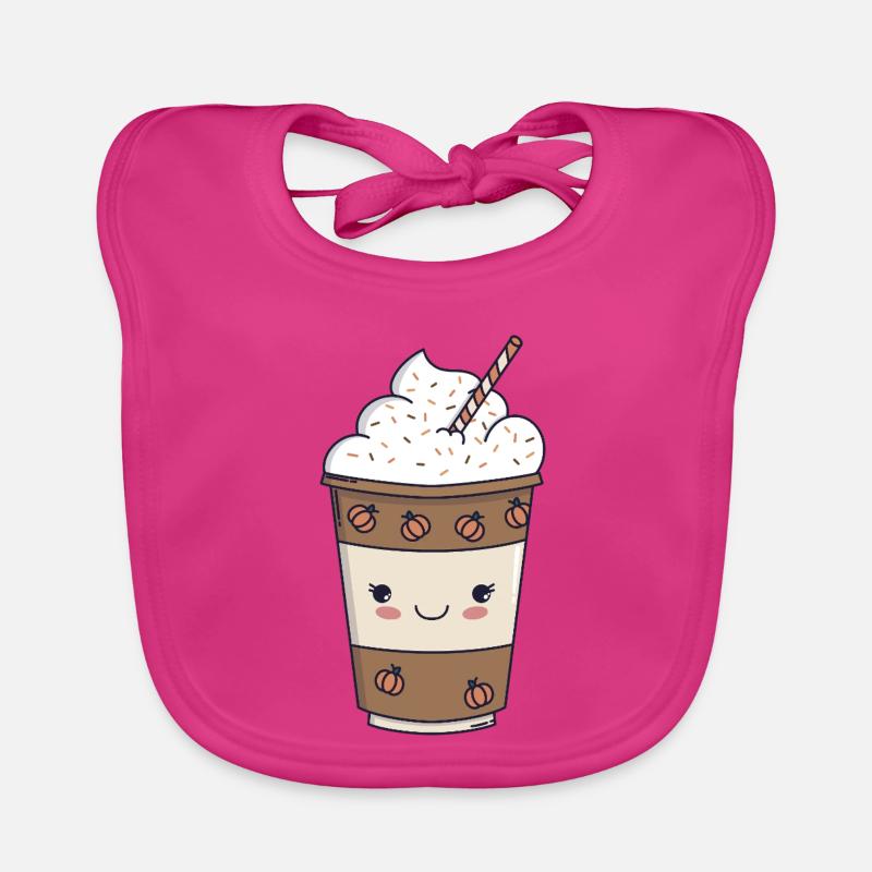 Pumpkin Spice Latte – Kawaii Fall 🍂☕ Organic Baby Bibs