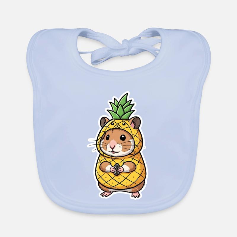 Hamster avec ananas Comic Shirt cadeau Bavoir bio Bébé