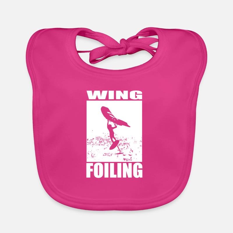 Wing Foiling Motiv - Baby Bio-Lätzchen - Fuchsia