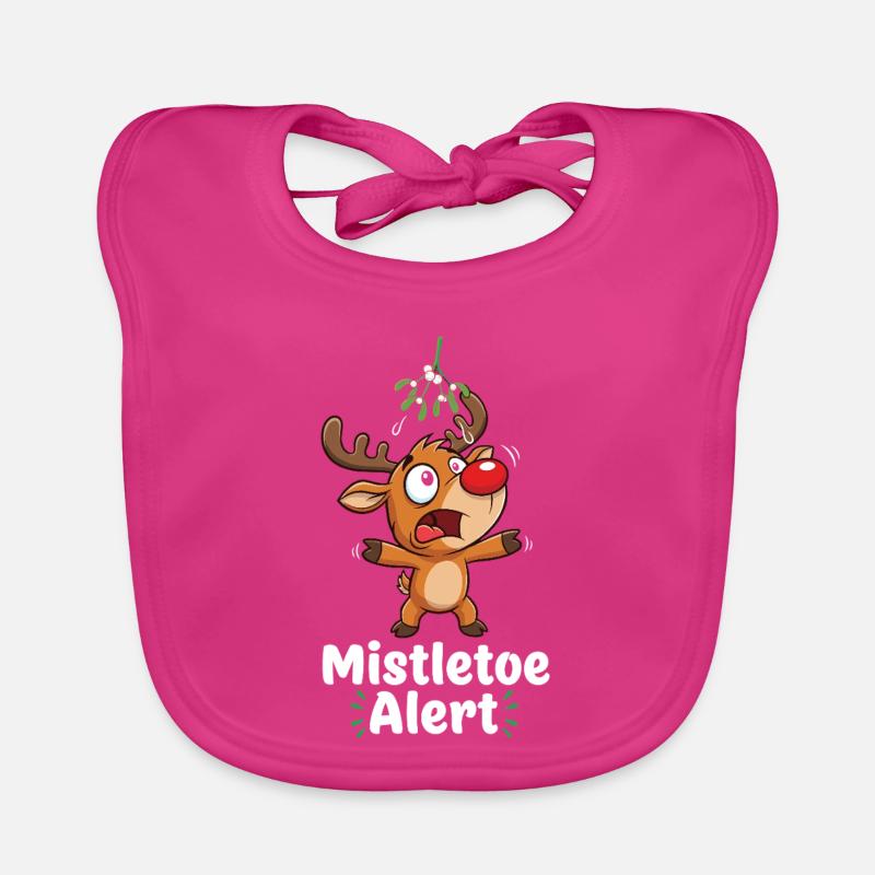 Reindeer with mistletoe Organic Baby Bibs