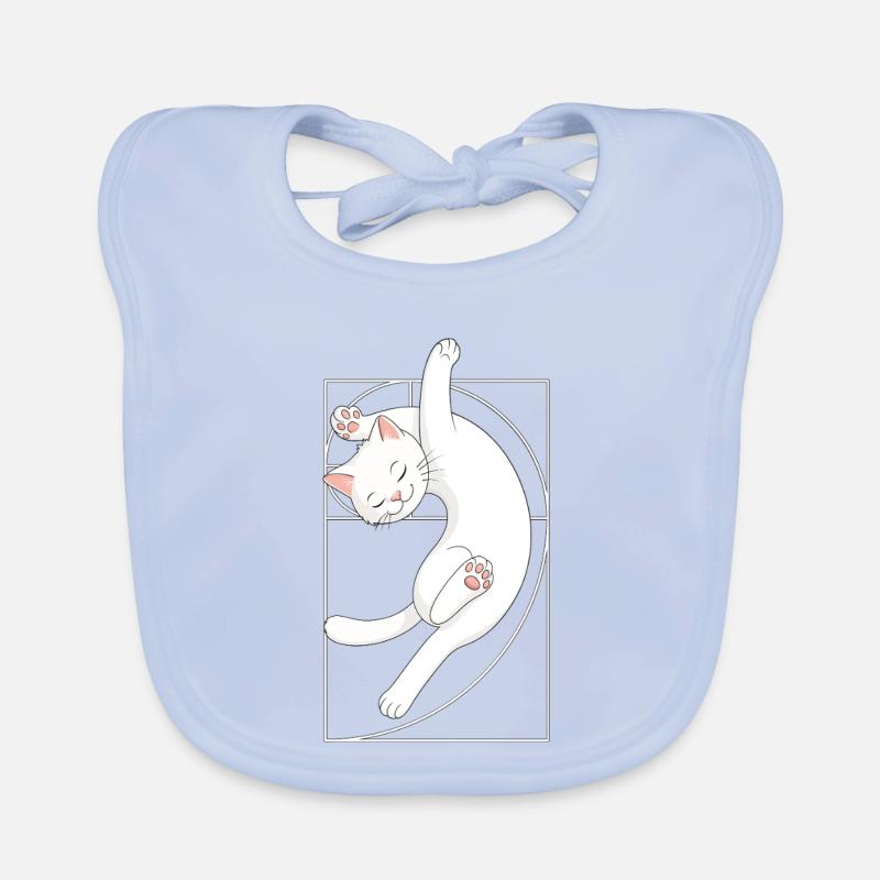 Chat en spirale de Fibonacci Bavoir bio Bébé