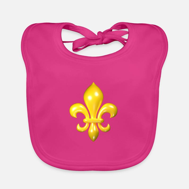 Gelbe Fleur de Lys Baby Bio-Lätzchen
