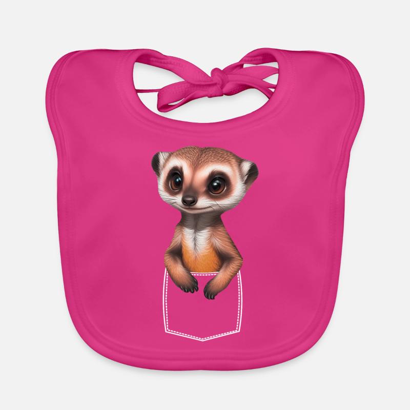 Suricate mignon dans la poche de poche de poitrine Bavoir bio Bébé