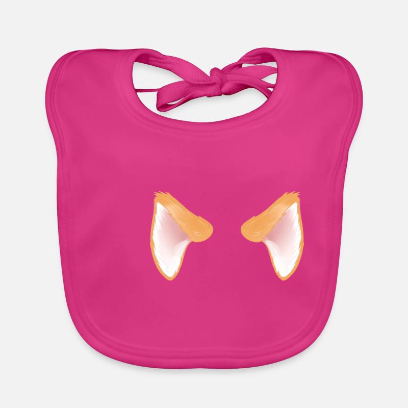 Oreilles de chat d'un chat orange Bavoir bio Bébé
