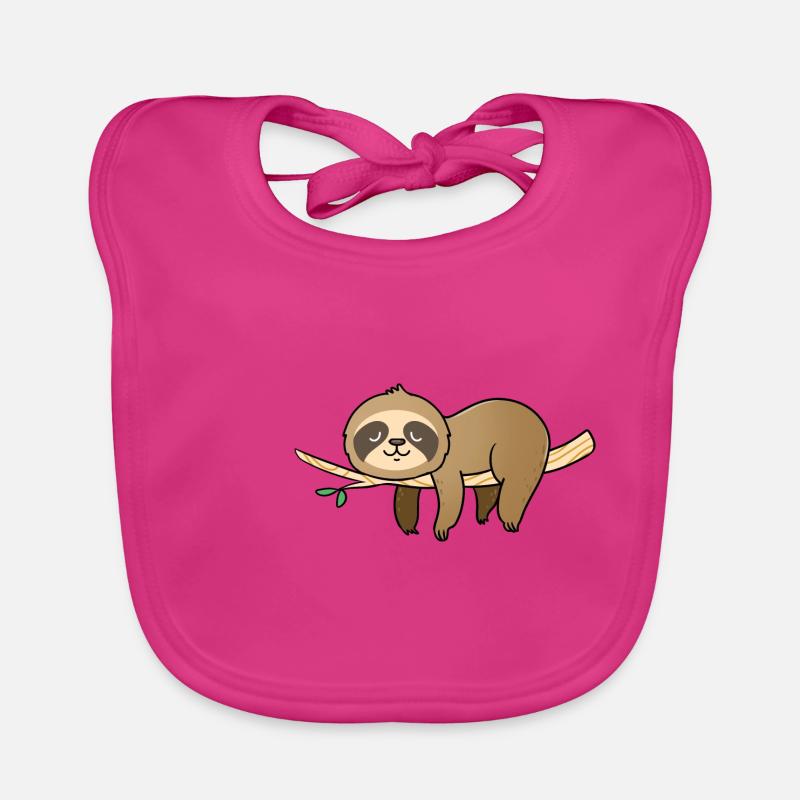 Faultier schläft auf einem Ast Baby Bio-Lätzchen