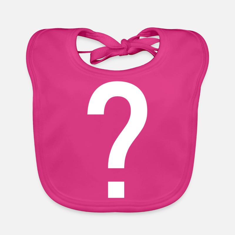 Point d'interrogation signe conception idée cadeau idée - Bavoir bio Bébé - fuchsia