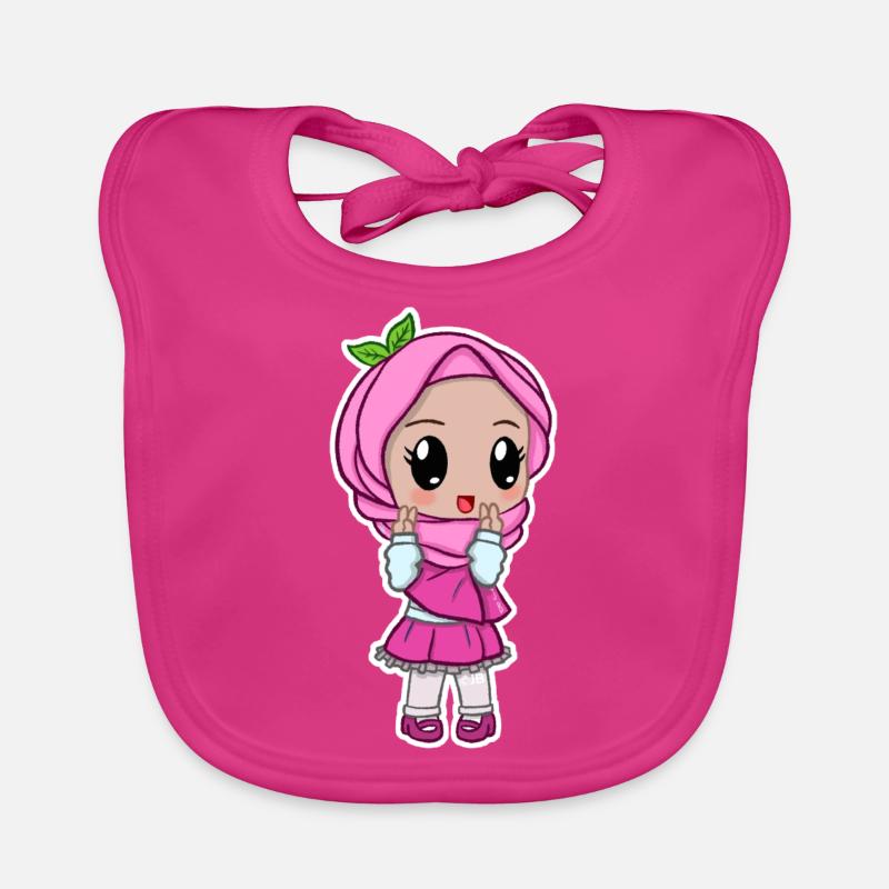 Süßes Mädchen in rosa Hijab Baby Bio-Lätzchen