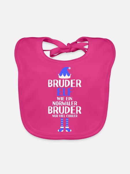 Bruder Elf Bruder Elf Geschenk - Baby Bio-Lätzchen - Fuchsia - Vorne
