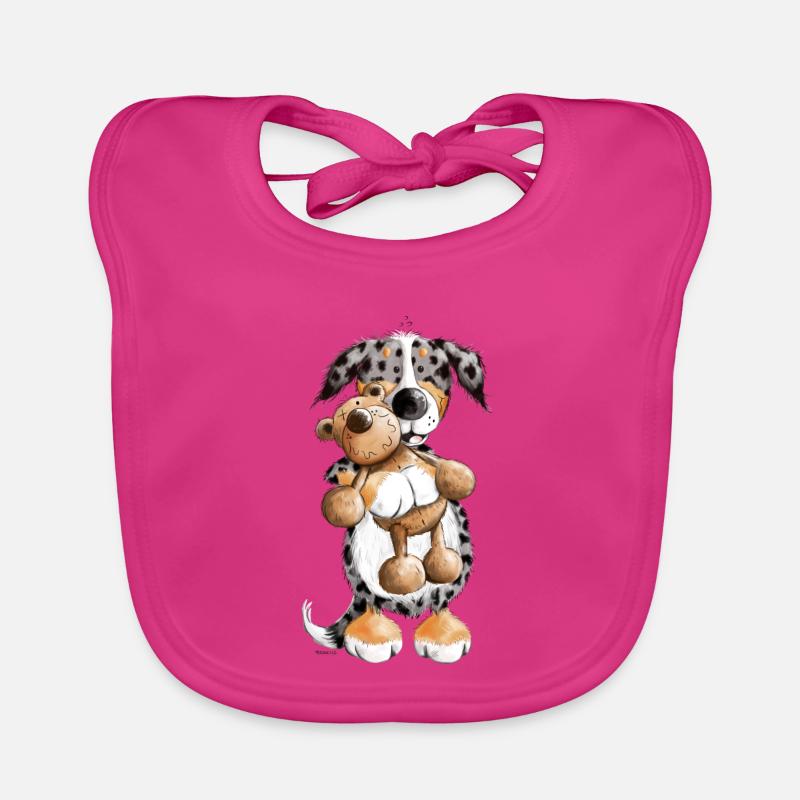 Australian Shepherd with Toy Organic Baby Bibs