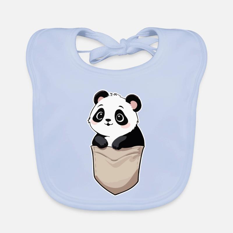 Panda mignon dans la poche Bavoir bio Bébé