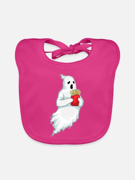 Geist Halloween Pommes frites - Baby Bio-Lätzchen - Fuchsia