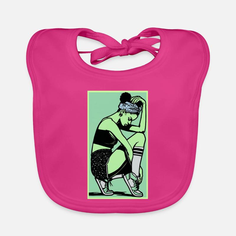 Danseuse #5 - Bavoir bio Bébé - fuchsia