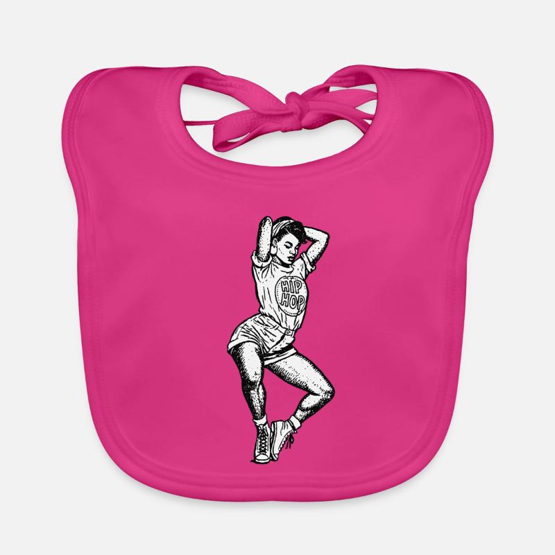 Danseuse #16 - Bavoir bio Bébé - fuchsia