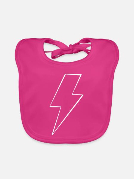 Blitz_weiss - Baby Bio-Lätzchen - Fuchsia