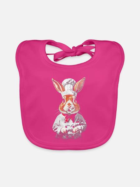 Chef Rabbit - Baby Bio-Lätzchen - Fuchsia