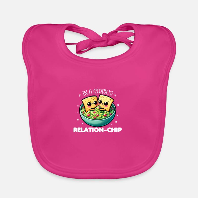 In A Serious Relation-Chip Funny Puns Valentine Organic Baby Bibs