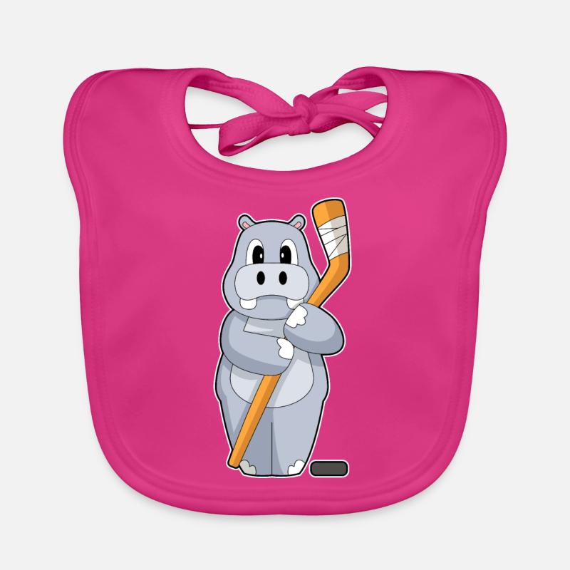 Nilpferd Eishockey Eishockeyschläger Baby Bio-Lätzchen