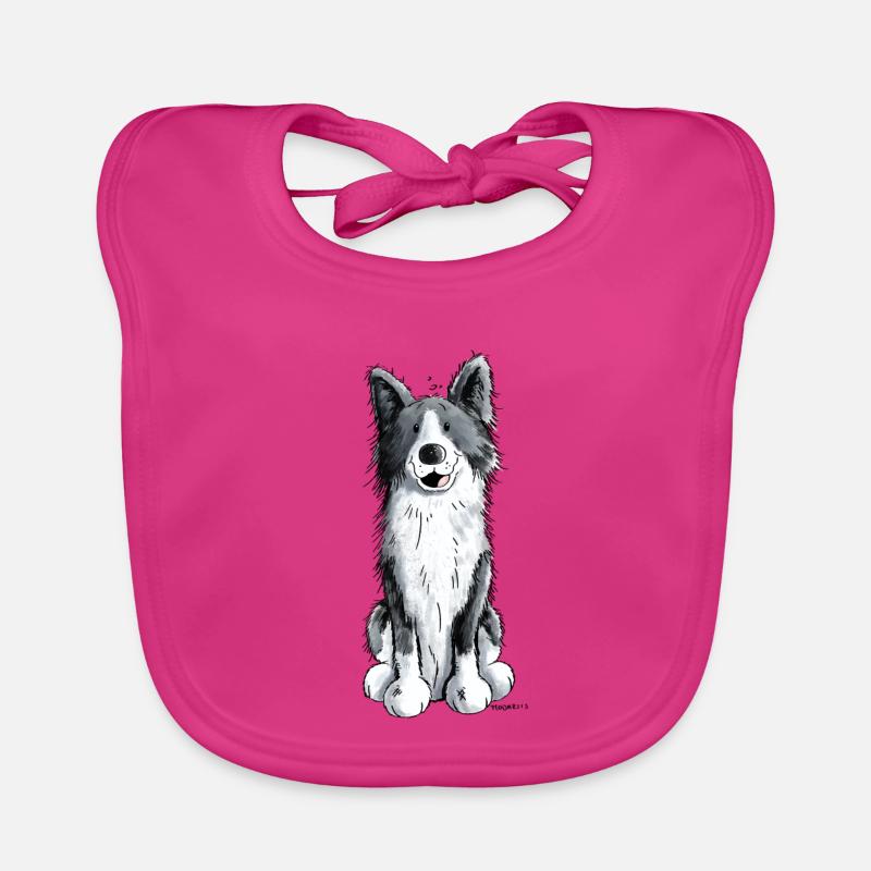 Fröhlicher Border Collie Baby Bio-Lätzchen