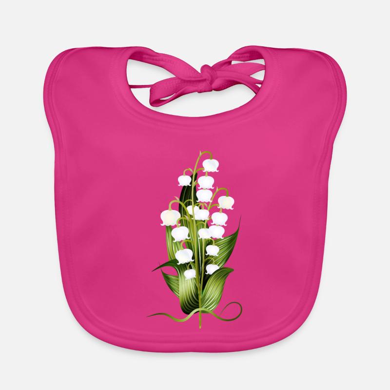 délicat arrangement du muguet comme salutation printanière - Bavoir bio Bébé - fuchsia