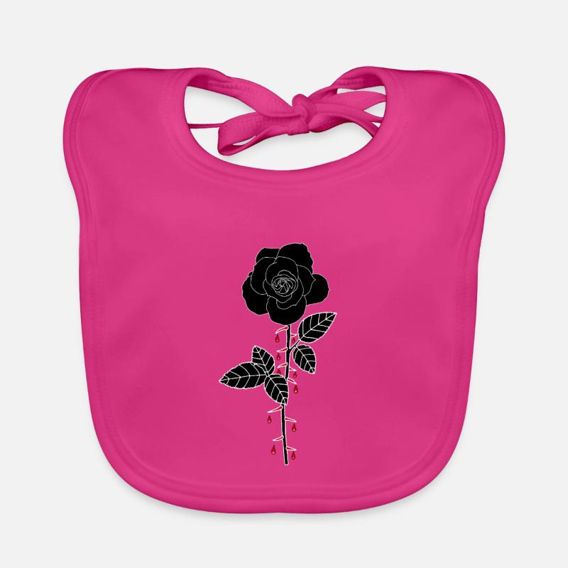 Blutige Rose Baby Bio-Lätzchen