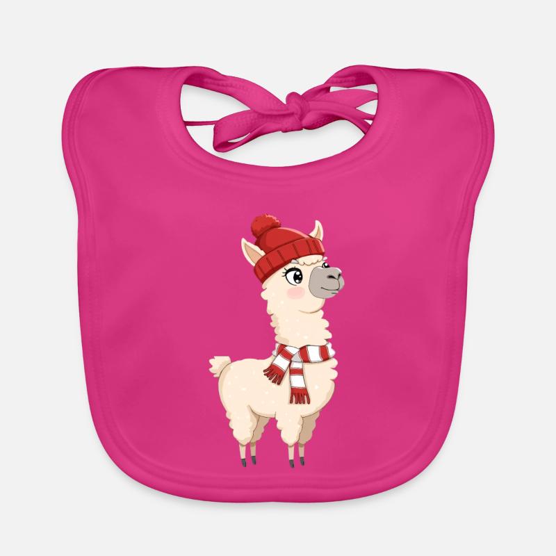 Alpaga d'hiver avec bonnet et écharpe Bavoir bio Bébé