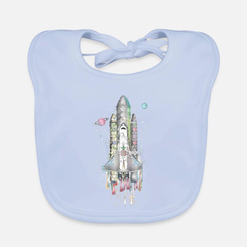 Navette spatiale imaginative - Design artistique Bavoir bio Bébé