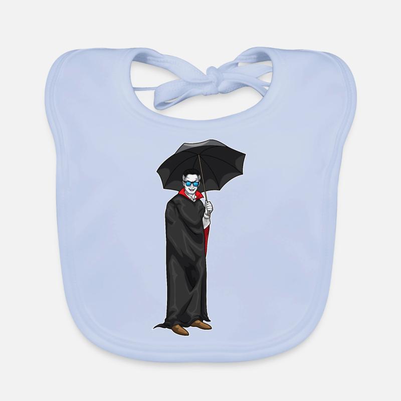 Vampire Halloween Umbrella Organic Baby Bibs