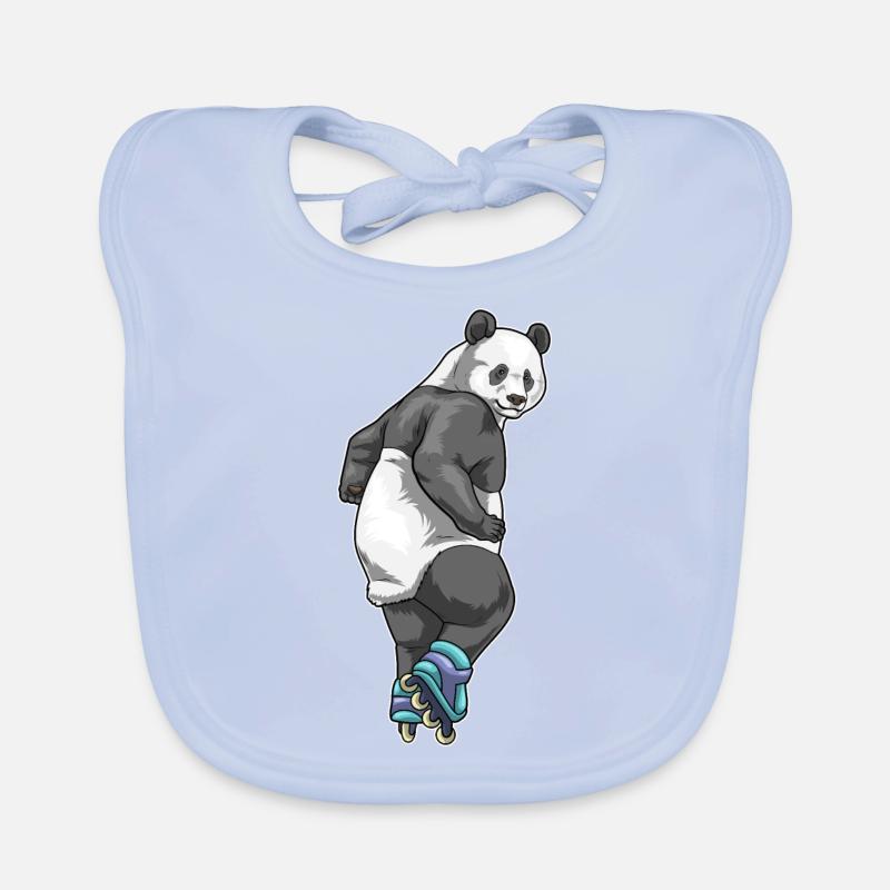 Panda Patins à roues alignées Bavoir bio Bébé