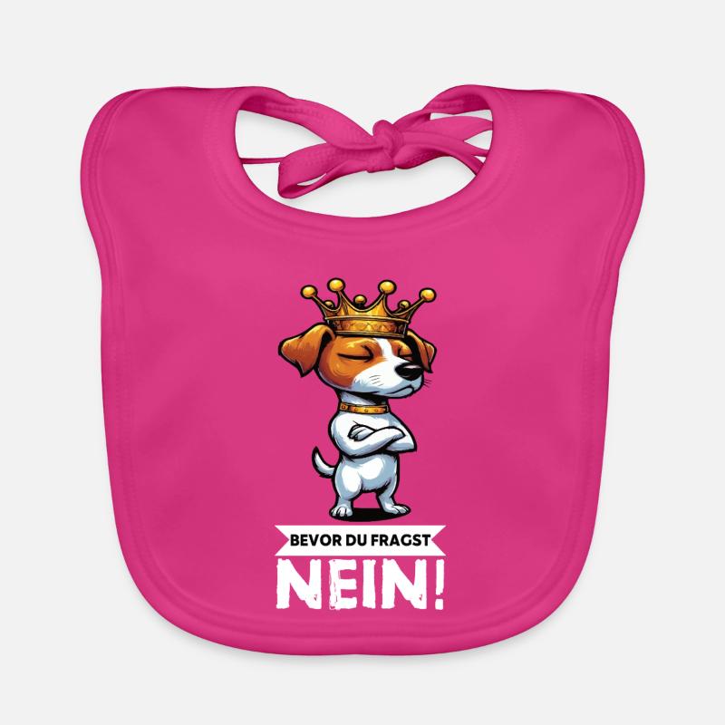 Bevor du Fragst Jack Russel terrier Jackie Terrier - Baby Bio-Lätzchen - Fuchsia