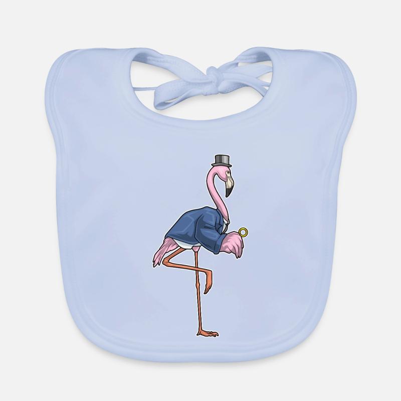 Flamingo Bräutigam Ehering Hochzeit Baby Bio-Lätzchen