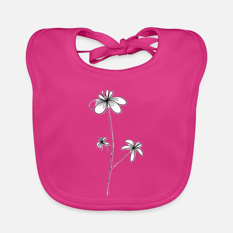 Filigrane Wildblume  Baby Bio-Lätzchen