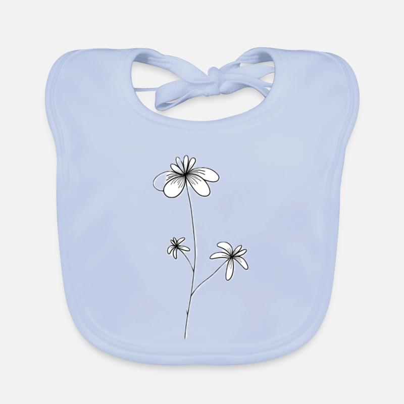 Filigrane Wildblume  Baby Bio-Lätzchen