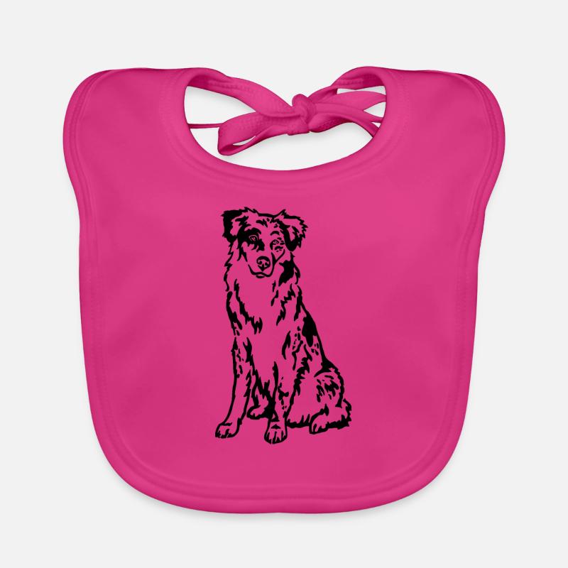Australian Shepherd - Baby Bio-Lätzchen - Fuchsia